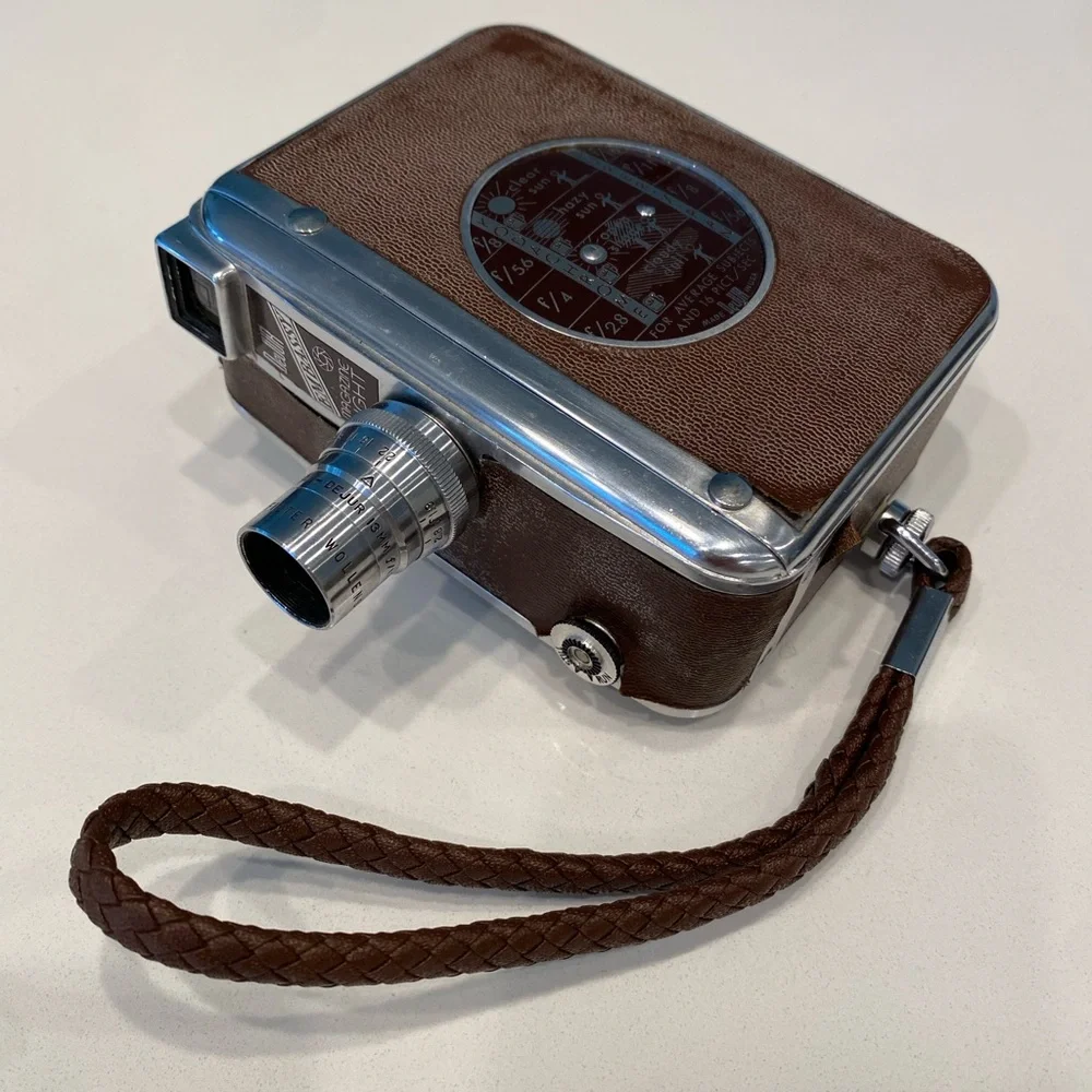 Vintage Brown Motion Camera with Strap